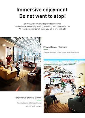 Hàng Chính Hãng - Kính Thực Tế Ảo VR Shinecon G04BS Model 2021 Tai Nghe Kết Nối Bluetooth Hỗ Trợ Điện Thoại 6.5 Inches