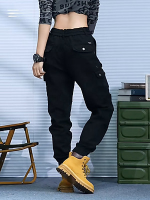 Quần jogger nam nữ túi hộp JKN12345 cạp chun chất kaki dày dặn đứng dáng nổi bật phong cách thể thao full size