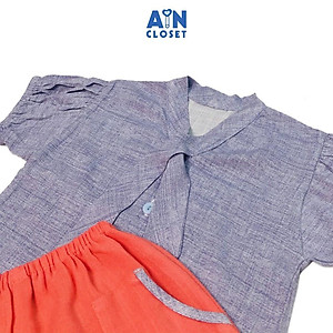 Bộ quần áo lửng bé gái họa tiết Nơ ghi cam - AICDBGZ7VGJ2 - AIN Closet