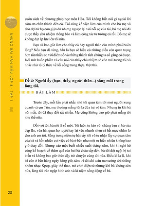 Sách Những Bài Văn Mẫu Lớp 8 (Tập 1)