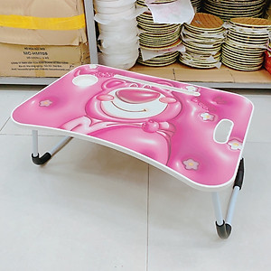 Bàn Học Gấp Gọn Có Khe Để Điện Thoại, Máy Tính Bảng, Khay Để Ly - Hàng Loại 1 (Giao ngẫu nhiên)