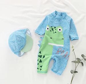 Bộ đồ bơi kèm mũ khủng long ROAR bé trai 3-7 tuổi