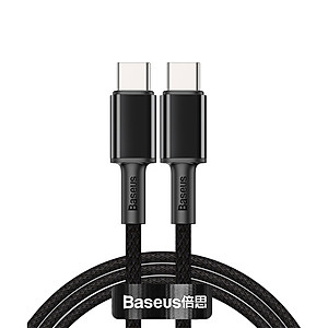 Cáp sạc nhanh siêu bền C to C Baseus High Density Braided PD 100W (5A/20V, E-marker Chip, Type C to Type C Fast Charging)
