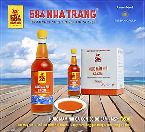 Thùng 6 Chai Nước mắm Nhỉ Cá cơm 584 Nha Trang - 30 độ đạm - Chai thủy tinh 510ml