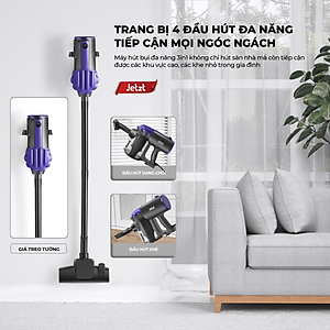 Máy hút bụi cầm tay có dây JETZT X10 PRO, kèm đầu hút giường nệm với phân loại X10 PRO MAX - Hàng chính hãng