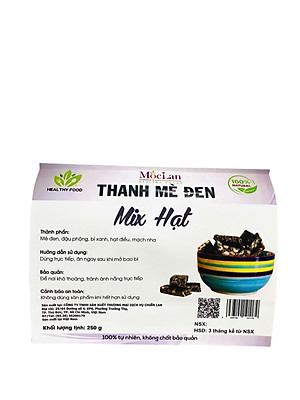Thanh mè đen mix hạt dinh dưỡng Mộc Lan Healthy 250g, 500g