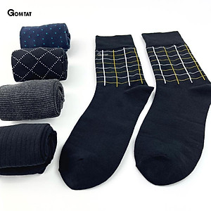 Hộp 5 đôi tất vớ nam đi giày tây công sở cổ cao GOMTAT mẫu MIX01, chất liệu cotton cao cấp thoáng khí - GOM-MIX01-CB5