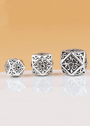 Charm bạc xỏ ngang nhiều cạnh - Ngọc Quý Gemstones