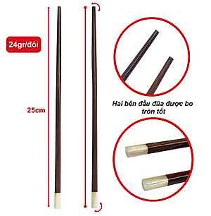 Bộ 10 đôi đũa gỗ trắc DandiHome cao cấp