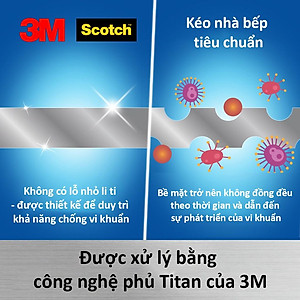 Kéo nhà bếp Scotch 3M tay cầm màu tím cao cấp có thể tháo rời, lưỡi kéo sắc bén, chống gỉ sét, kháng khuẩn KS-DT, Purple