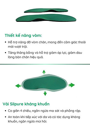 Lót giày giảm chấn cho giày công sở Spenco Arch Full - giảm áp lực cho chân khi đi nhiều, đứng lâu