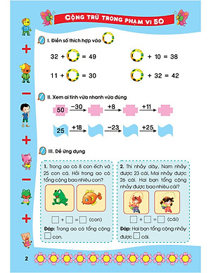 Bé Học Toán - Cộng Trừ Trong Phạm Vi 50 - Sắc Màu Toán Học (Tái Bản)