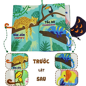Sách Vải Tương Tác Cho Bé Đoán Đuôi Con Vật - Dạo Chơi Rừng Xanh