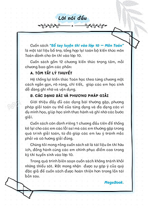 Sổ Tay Luyện Thi Vào Lớp 10 Môn Toán