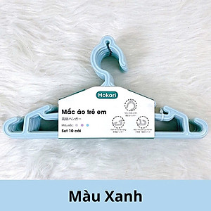 Bộ 10 móc quần áo HOKORI nhựa VIỆT NHẬT chất liệu nhựa pp nguyên sinh an toàn cho da nhạy cảm - Mắc áo trẻ em , người lớn - Hàng Việt Nam