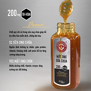 Combo Mật ong rừng sữa ong chúa Honimore 500g và mật ong rừng nguyên chất Honimore 360g - Giúp đẹp da, tăng cường sức đề kháng
