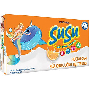 Sữa chua uống hương cam Vinamilk Susu - Thùng 48 hộp 110ml.