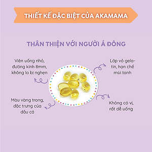 DHA, EPA, Omega 3 Cho Mẹ Bầu Hỗ Trợ Phát Triển Não Bộ Và Thị Giác Thai Nhi, Viên Nhỏ, Không Mùi, Dễ Uống, Akamama Nhật Bản
