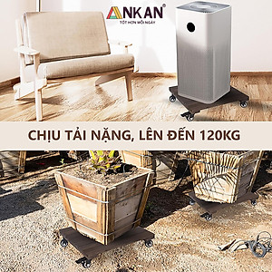 Đế Lót Chậu Cây Có Bánh Xe Cao Cấp ANKAN Hình Vuông Màu Đen 35x35Cm, Tải trọng 150 Kg, Di Chuyển Chậu Cây Nặng Dễ Dàng, Êm Ái
