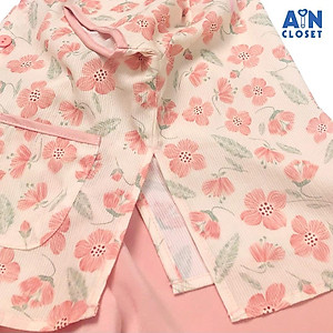 Bộ bà ba dài áo tay ngắn bé gái họa tiết Hoa Anh Thảo quần lụa hồng - AICDBGJZGS1Q - AIN Closet
