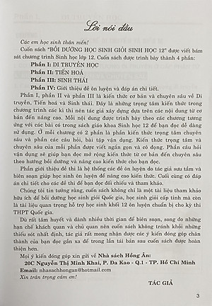 Sách - Bồi dưỡng Học sinh giỏi - Sinh học 12