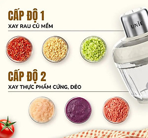 Máy Xay Thịt Đa Năng Unie UM366, 400W, 2 Cối Thủy Tinh, Chế Độ Tự Ngắt An Toàn, Hàng Chính Hãng