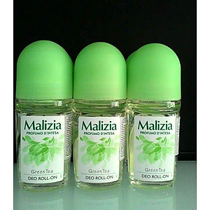 Lăn khử mùi trà xanh Malizia Profumo Green Tea 50ml (nữ) tặng kèm móc khóa