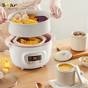 Nồi Nấu Chậm 1,6L Bear SUBE002 Đa Năng Nấu Cháo, Chưng Yến Bản Quốc Tế - Hàng Chính Hãng