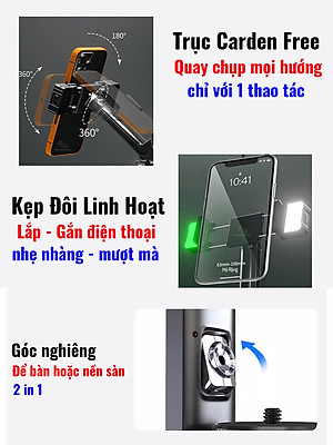 Gậy quay video MP19s thông minh,chụp ảnh, livestream, kim loại bền bỉ, gimbal 360 dõi theo, nâng cấp, hàng chính hãng