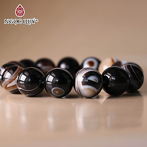 Vòng tay đá mã não mắt rồng mệnh thủy, mộc - Ngọc Quý Gemstones