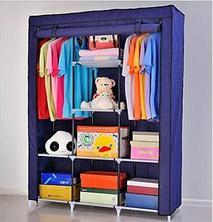 Tủ Quần Áo Cải Tiến Thế Hệ Mới, Tủ Vải Quần Áo 3 Buồng 8 Ngăn 1,7m Cao Cấp