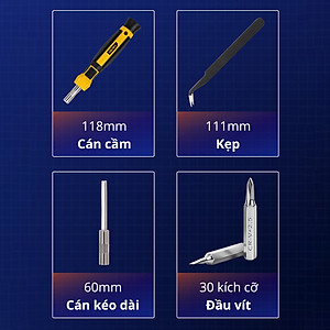 Bộ Tua Vít Sửa Chữa Đa Chức Năng Deli - 30 Đầu Vít Cao Cấp - Chất Liệu Siêu Bền, Thiết Kế Gọn Nhẹ Tinh Tế