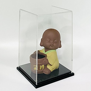 Hộp mica Enter BOX107 10x10x15cm mica dày 2mm, đế đen 5mmx2 chữ nhật đứng, Hộp trưng bày mô hình, Hộp mica trong chống bụi