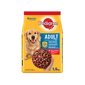 [Bộ 2] Thức Ăn Hạt Cho Chó Trưởng Thành Pedigree Adult 1+ Years Vị Gà, Rau Củ + Bỏ, Rau Củ 1.5kg/Túi