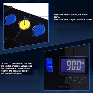 Máy bơm lốp ô tô, xe hơi tự ngắt Michelin 4398ML (12266) động cơ mạnh mẽ 180W cho áp suất tối đa 150PSI, tốc độ bơm nhanh 35l/phút