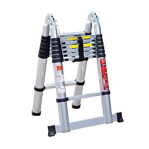 Thang nhôm rút gọn chữ A FUJIHOME TLA07 ( Chiều cao chữ A 2,1m- Cao chữ I 4m- Rút gọn 0,9m - KHóa chốt an toàn, để chống trượt)  Hàng Chính hãng