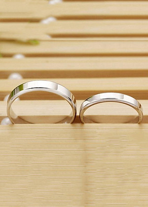 Nhẫn cặp trơn màu bạc NC124 - Size 7