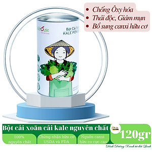 Bột cải Kale/Cải Xoăn hữu cơ nguyên chất sấy lạnh Dalahouse - Mẫu mới 2022 - Đào thải độc tố, chống ô xy hóa, bổ sung can xi hữu cơ cho cơ thể