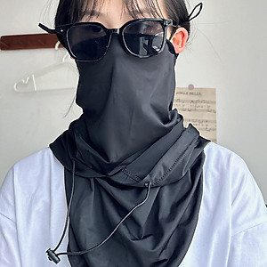 Mũ Trùm Đầu Chống Nắng Kèm Khẩu Trang Nam Nữ - Nón Che Nắng Chống Tia UV Có Dây Rút