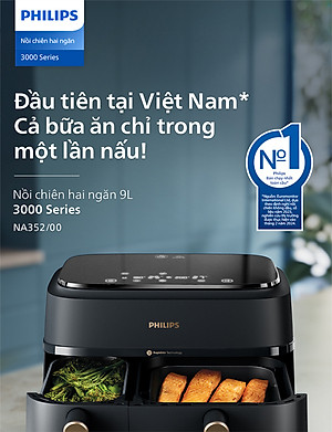 Nồi Chiên Không Dầu Philips 9 lít NA352/00 - Hàng Chính Hãng