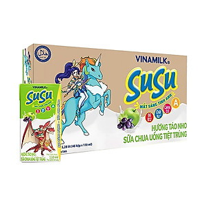 Sữa chua uống hương táo nho Vinamilk Susu - Thùng 48 hộp 110ml.