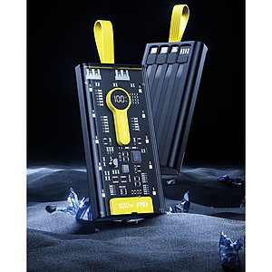 Sạc Dự Phòng trong suốt 30000mAh - sạc siêu nhanh, tích hợp 4 cáp, 2 cổng usb, sạc cùng lúc nhiều điện thoại - Hàng chính hãng