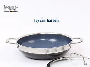 [Hàng chính hãng] Chảo xào đa năng iMAT Hybrid lòng xanh mới, đường kính 28cm. Chiên, xào, áp chảo..