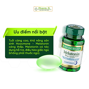 Combo 2 Hộp Viên Uống Hỗ Trợ Điều Hòa Giấc Ngủ NATURE'S BOUNTY Melatonin 5mg (60 Viên)