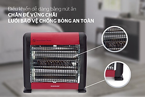Sưởi Điện Hồng Ngoại Sunhouse SHD7013 (800W) - Đen Đỏ - Hàng Chính Hãng