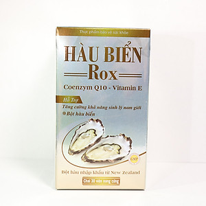 Tinh Chất Hàu Biển ROX tăng cường sinh lý nam giới, bổ thận, tráng dương, tăng ham muốn, kéo dài thời gian - Hộp 30 viên thành phần Hàu biển, Kẽm, Arginin, Coenzym Q10, Vitamin E