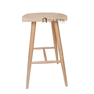 Ghế quầy bar gỗ không lưng tựa cao 75 cm chân cố định Ghế studio chụp ảnh đẹp CB Nemo-75W tại HCM