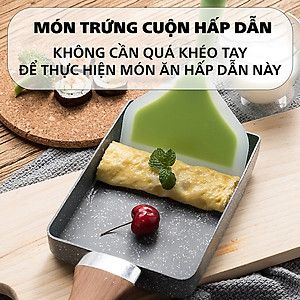 Chảo Vuông Chảo Đá Chống Dính Làm Bánh Chống Dính Vân Đá Dùng Được Trên Mọi Loại Bếp Chảo Đúc Bằng Đá Ceramic
