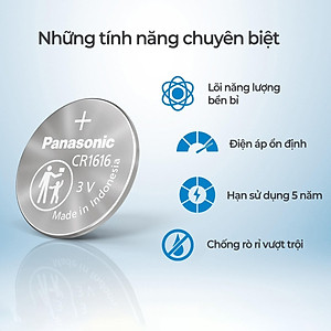 Vỉ 5 Viên Pin CR1616 Lithium 3V Panasonic - Hàng Chính Hãng