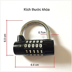 Ổ khóa mật mã 5 số cao cấp cọng khóa inox
